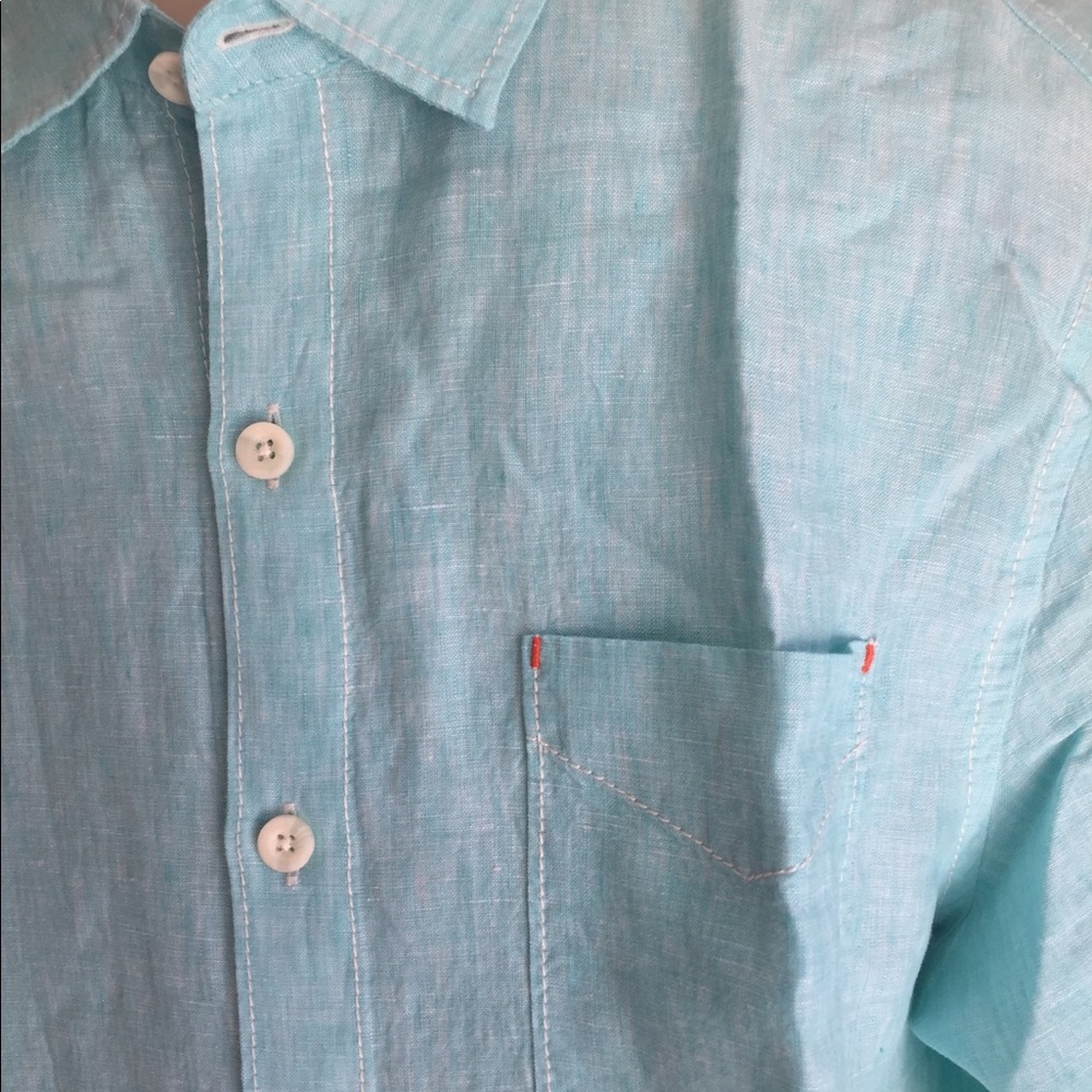 New Tommy Bahama Men’s Aqua Linen Shirt NWT - Picture 4 of 5